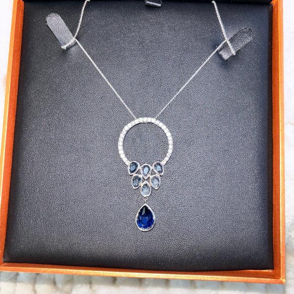 Unique Equss Necklace and Earring Set .925 Sterling Silver - Picture 3 of 10